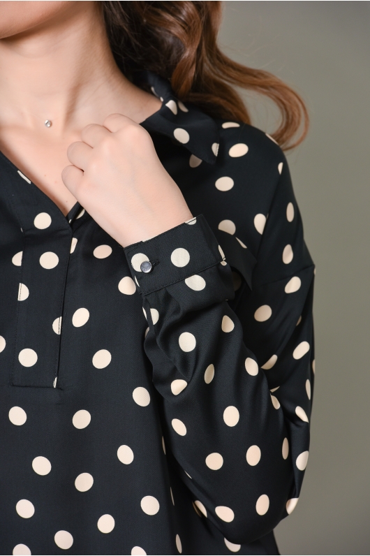Блуза с принтом "polka dot"